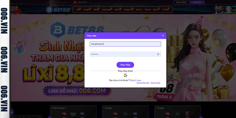 Đăng nhập Bet88 trên điện thoại di động