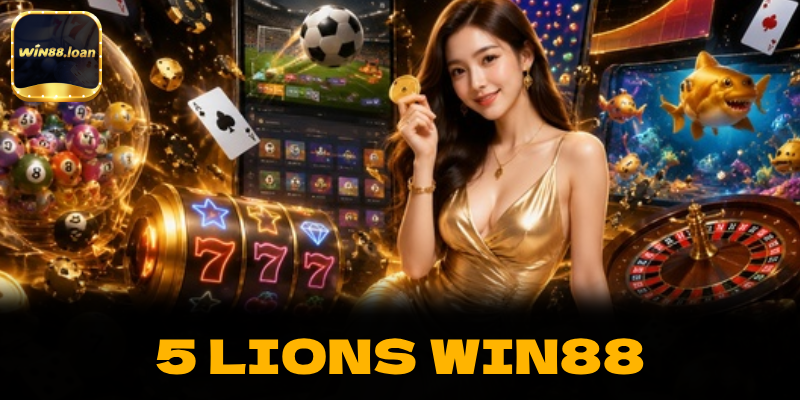 Đánh Thức Mãnh Thú 5 Lions Win88: Bí Truyền Săn Hệ Số Nhân 40X Phá Đảo Quỹ Thưởng